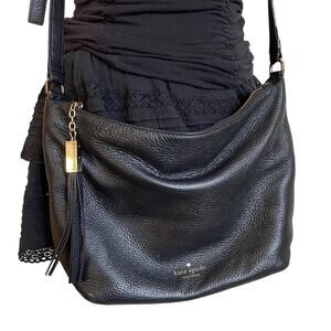 KATE SPADE black leather crossbody bag medium purse